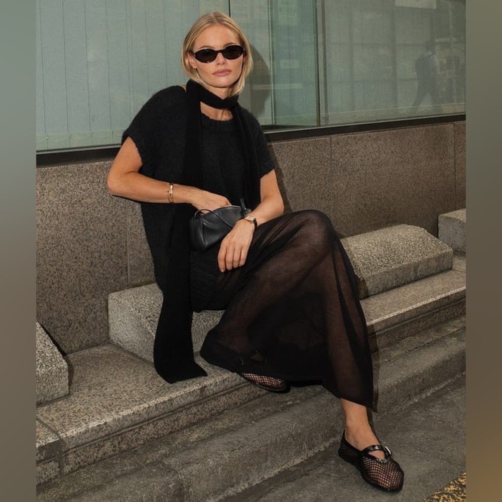 BNWT Sold Out NA-KD Combined Knit Vest Mesh Maxi Sleeveless Dress Sz XL